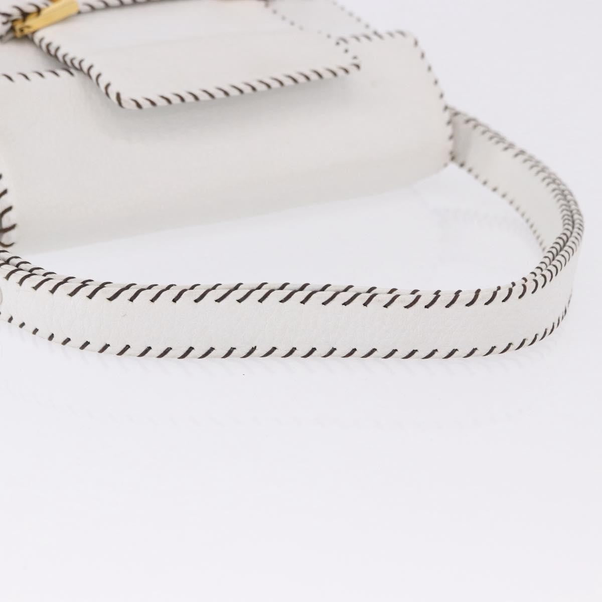 Fendi Shoulder Leather White Leather Shoulder Bag Bag (Pre-Owned)