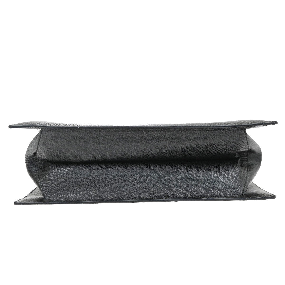 Salvatore Ferragamo Double Gancini Top Handle Saffiano Leather Black Leather Handbag (Pre-Owned)