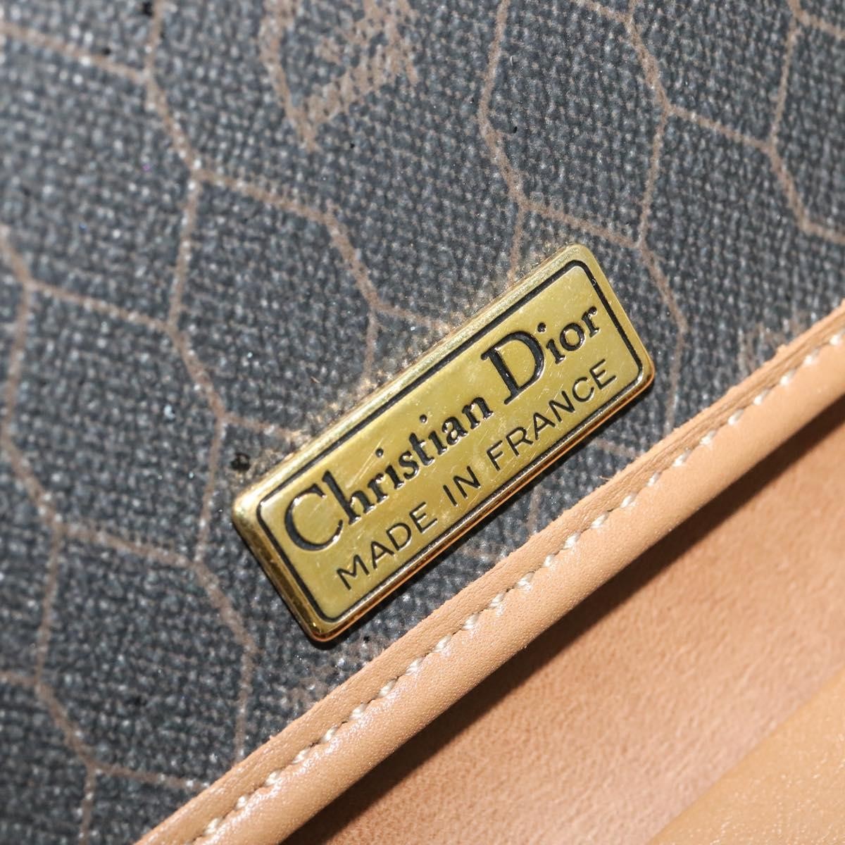 Christian Dior Vintage Honeycomb Chain Canvas Black Canvas Shoulder Bag Bag (Pre-Owned)