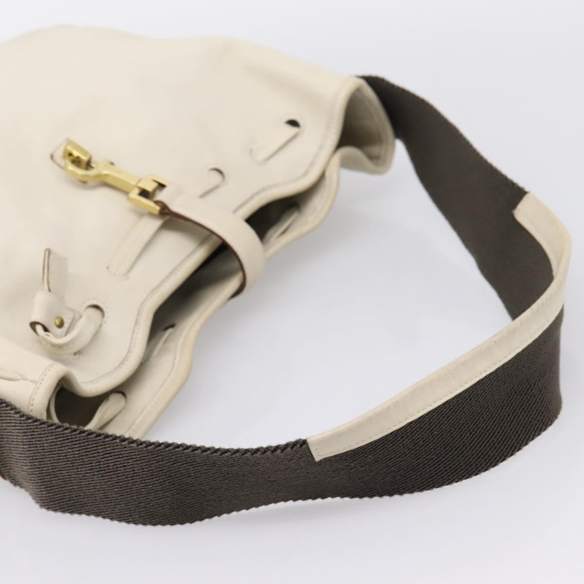 Gucci Shoulder Leather Beige Leather Shoulder Bag Bag (Pre-Owned)