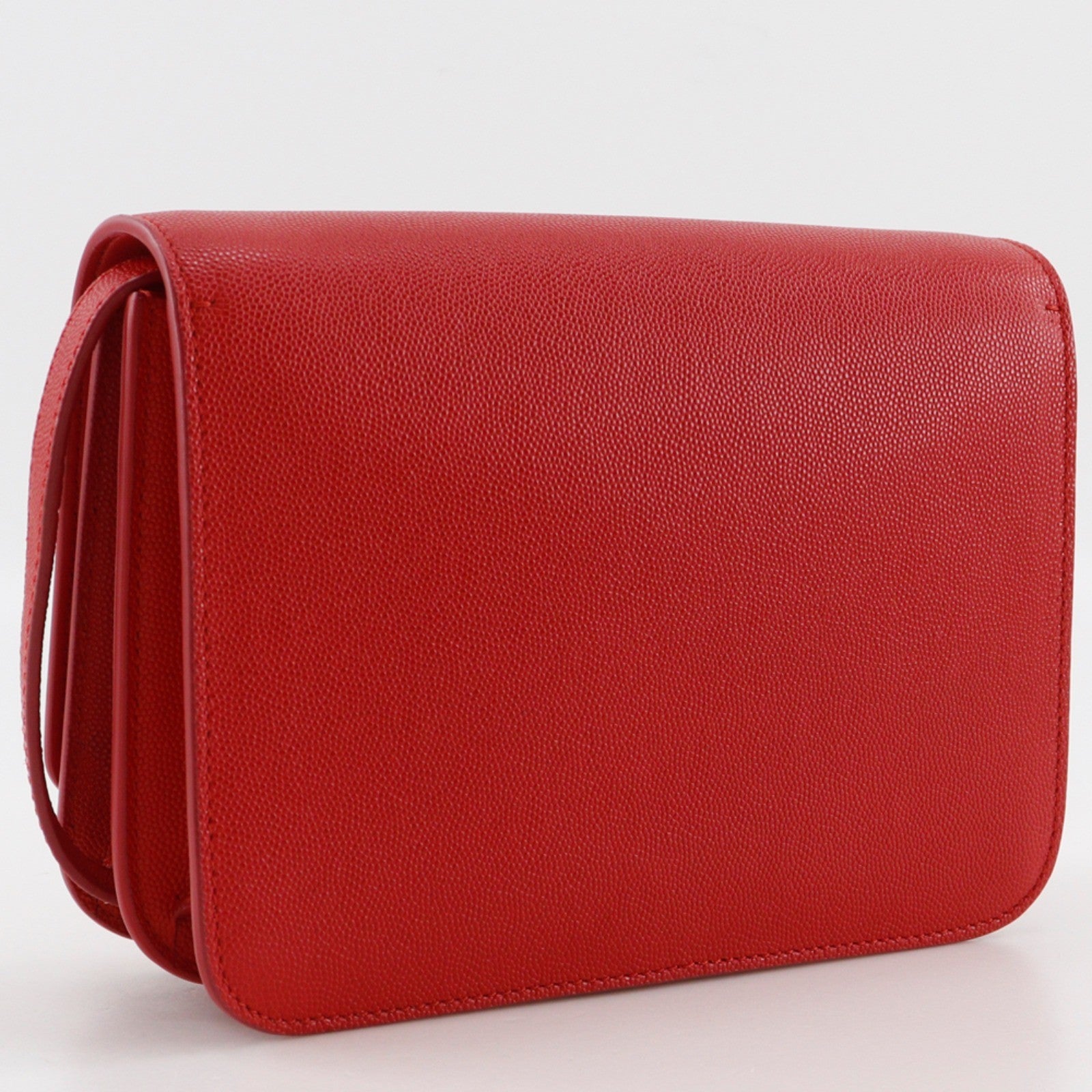 Burberry Tb Flap Leather Red Leather Clutche & Pouche Bag (Pre-Owned)