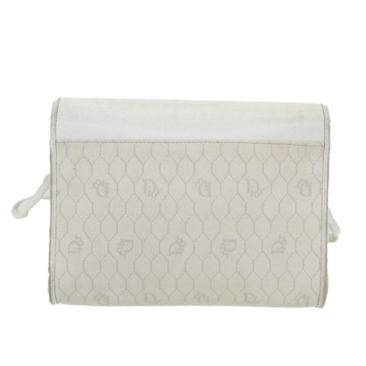 Christian Dior Vintage Honeycomb Canvas White Canvas Shoulder Bag Bag (Pre-Owned)