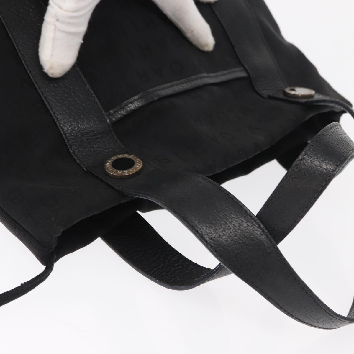 Bvlgari Logomania Canvas Black Canvas Tote Bag Bag (Pre-Owned)