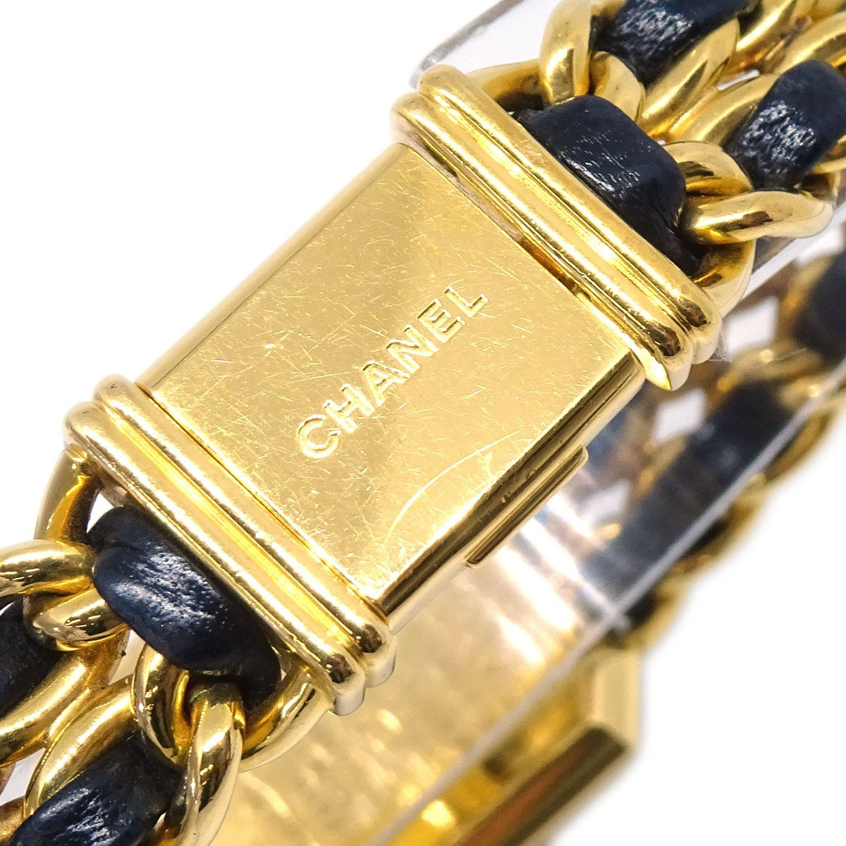Chanel Premiere Rock Quartz Plated Metal And Leather Watch (Pre-Owned)