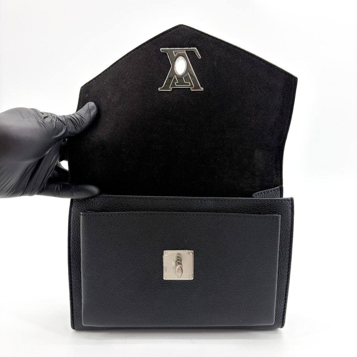 Louis Vuitton Mylockme Leather Black Leather Handbag (Pre-Owned)