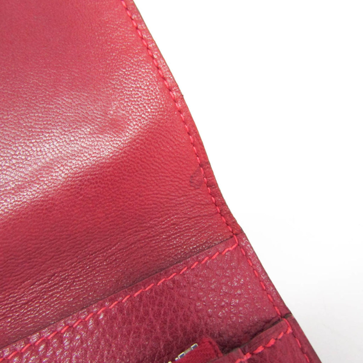 Hermes Dogon Compact Leather Red Leather Wallets Accessory (Pre-Owned)