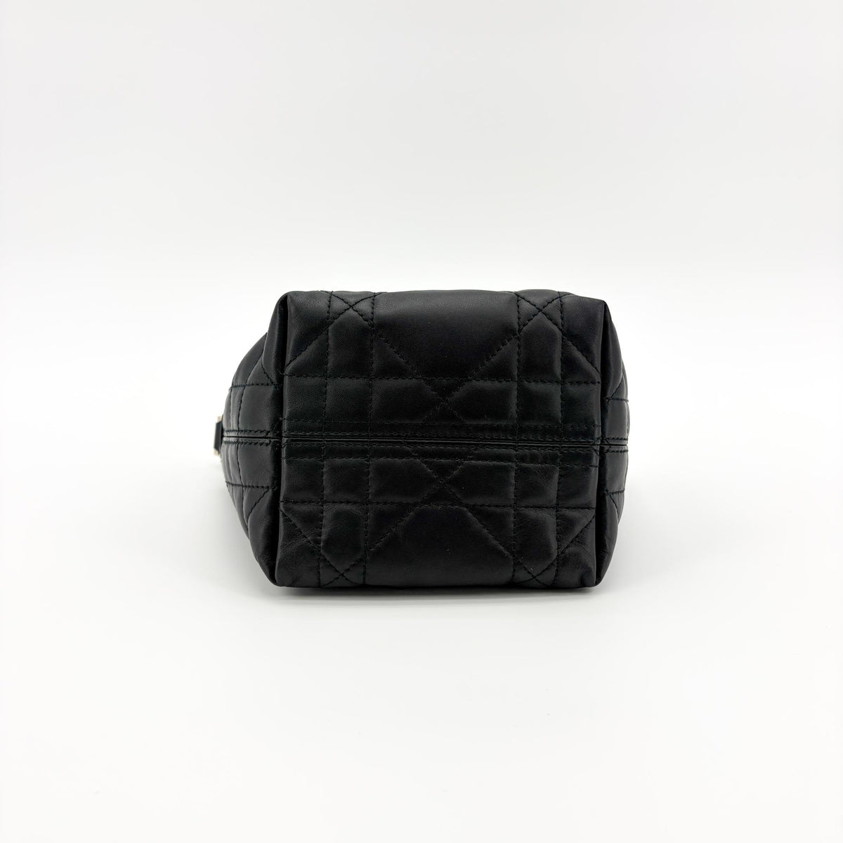 Christian Dior Toujours Vertical Macrocannage Quilt Calfskin Black Leather Tote Bag Bag (Pre-Owned)