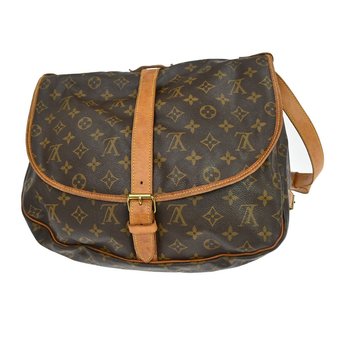 Louis Vuitton Saumur Monogram Canvas Brown Canvas Handbag (Pre-Owned)