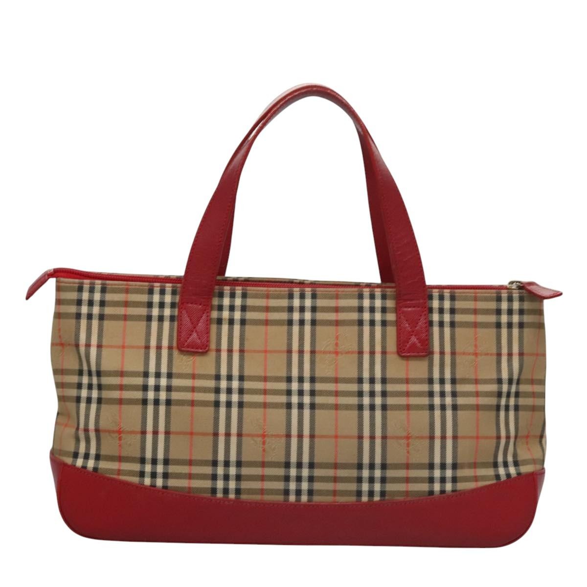 Burberry Nova Check Nova Check Canvas And Leather Beige Canvas Handbag (Pre-Owned)