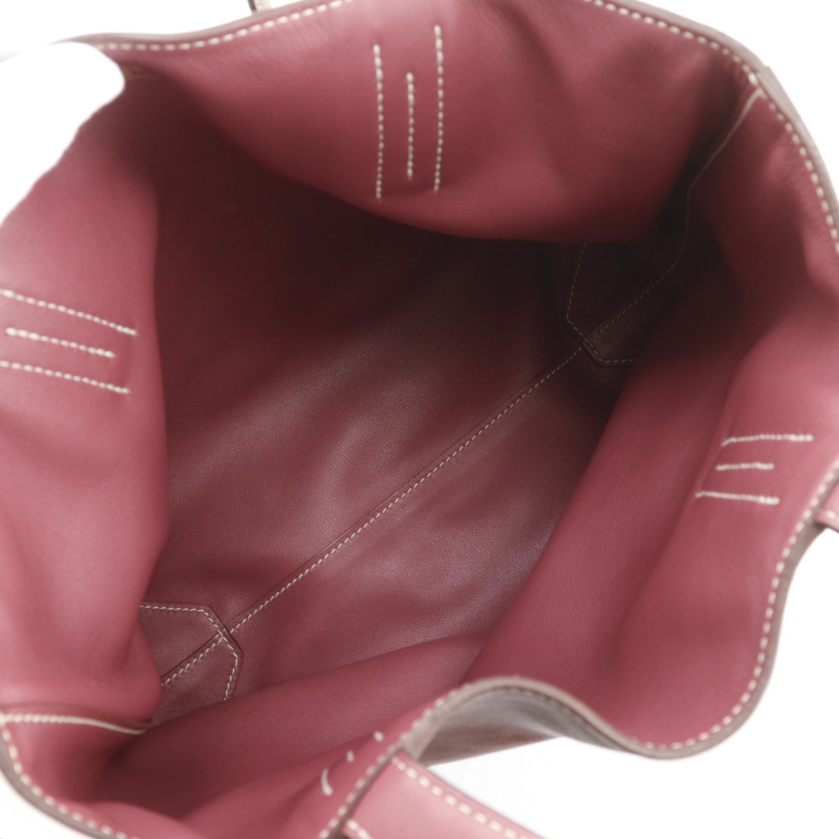 Hermes Double Sens Veau Sikkim Burgundy Leather Tote Bag Bag (Pre-Owned)