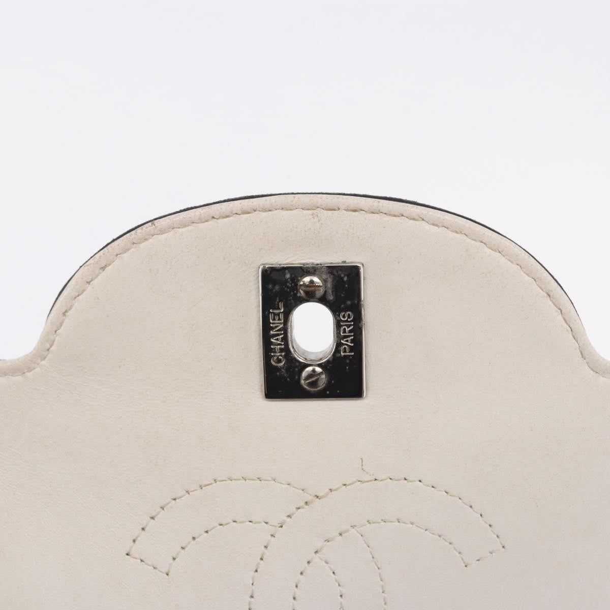 Chanel Vintage Chocolate Bar Cc Flap Patent Leather Beige Patent_Leather Shoulder Bag Bag (Pre-Owned)