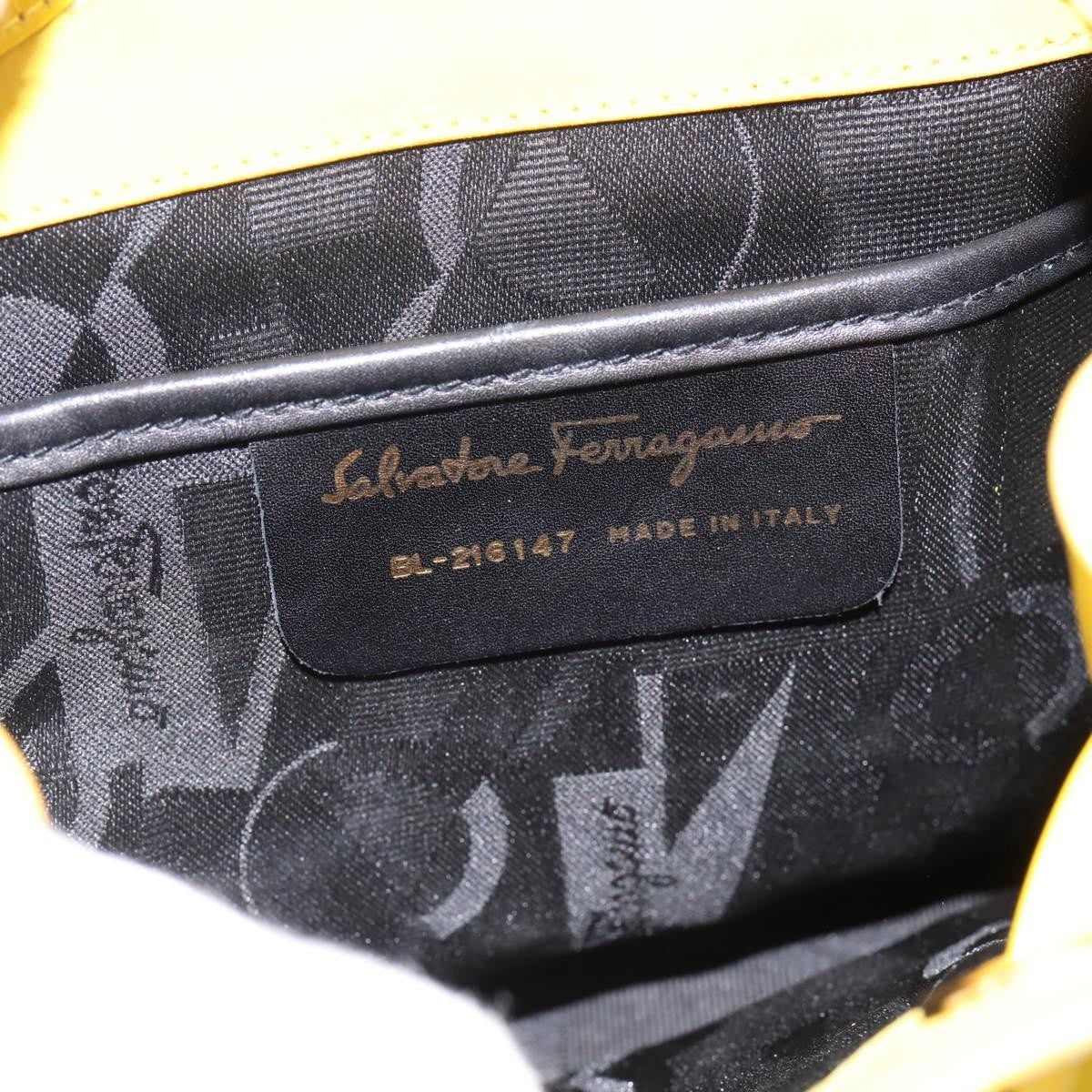 Salvatore Ferragamo Gancini Suede Yellow Suede Backpack Bag (Pre-Owned)