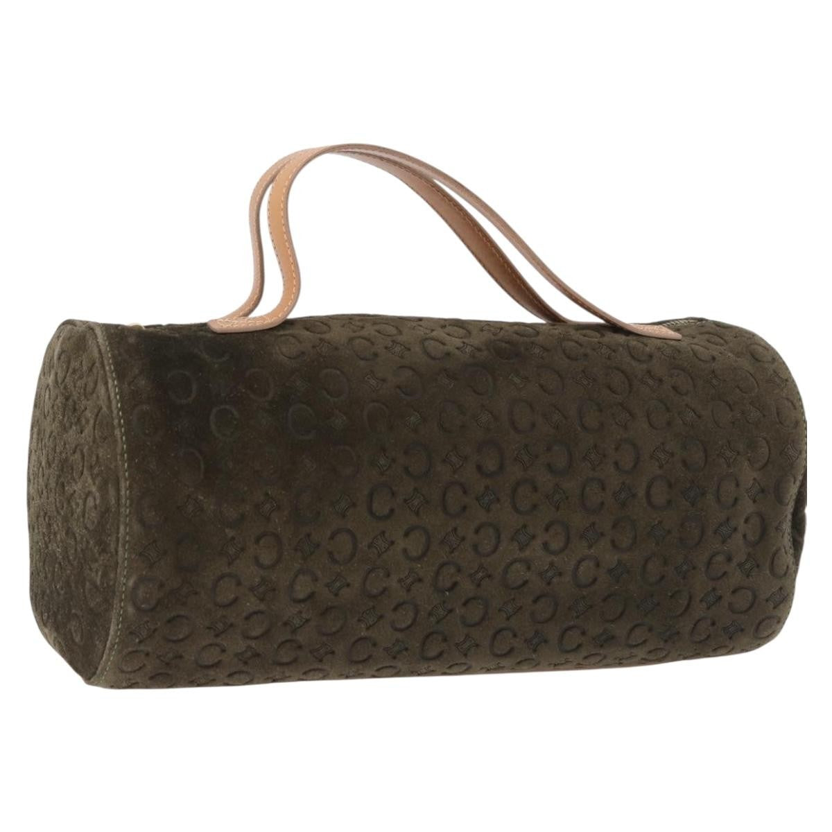 Celine C Macadam Suede And Leather Green Suede Handbag (Pre-Owned)