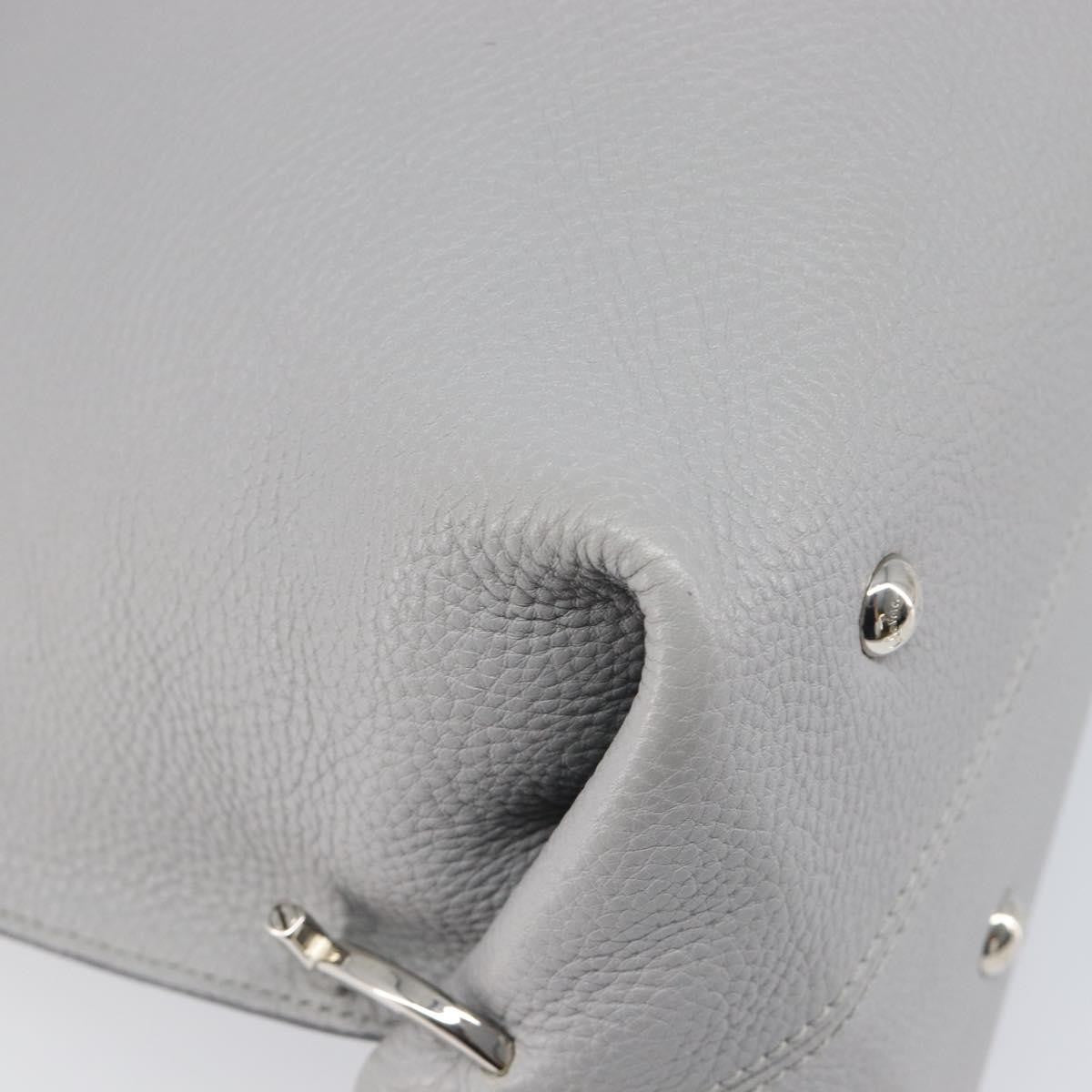 Salvatore Ferragamo Sofia Satchel Leather Gray Leather Handbag (Pre-Owned)