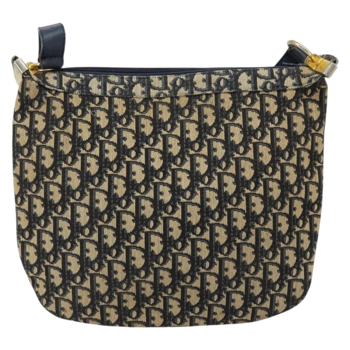 Christian Dior Vintage Trotter Canvas Navy Canvas Shoulder Bag Bag (Pre-Owned)