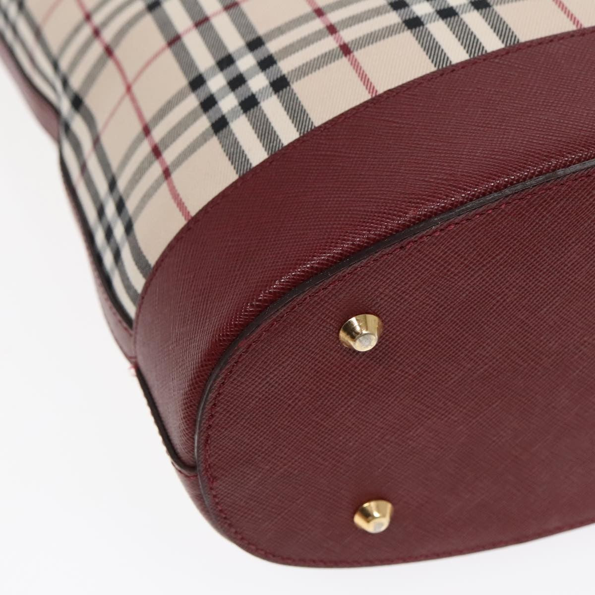 Burberry Nova Check Tote Canvas And Leather Beige Canvas Tote Bag Bag (Pre-Owned)