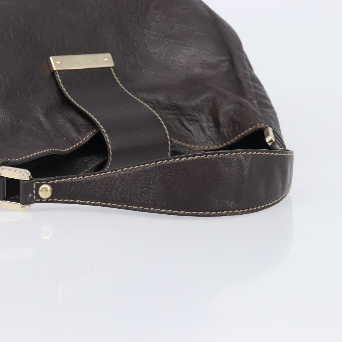 Gucci New Ladies Web Hobo Guccissima Leather Brown Leather Shoulder Bag Bag (Pre-Owned)