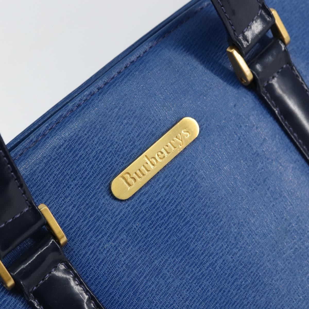 Burberry Vintage Leather Blue Leather Handbag (Pre-Owned)