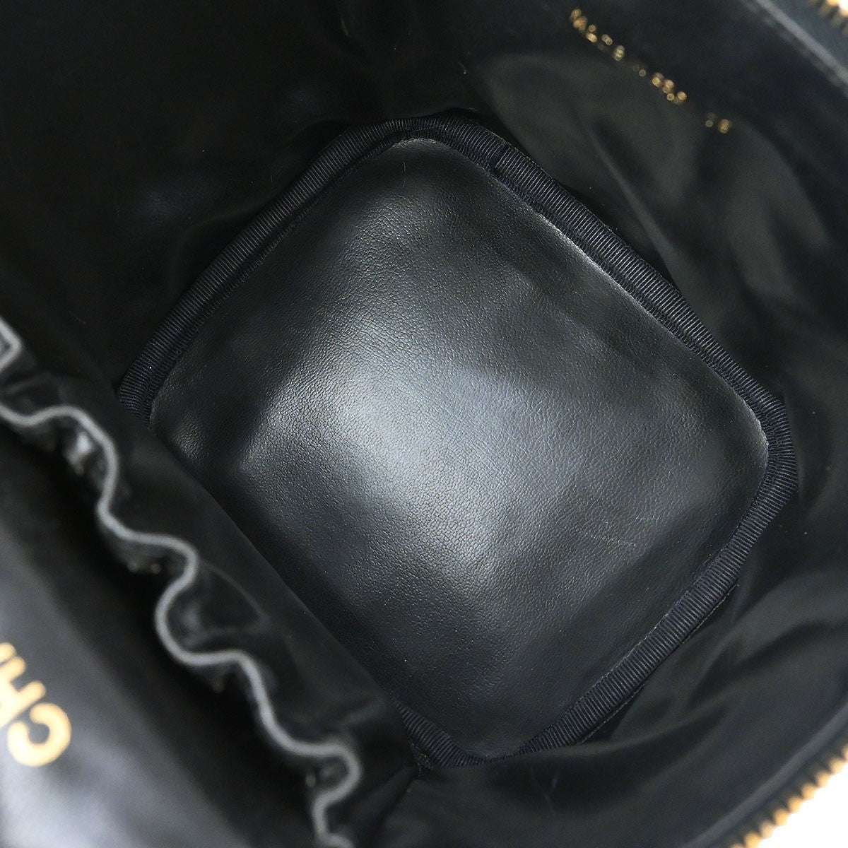 Chanel Vintage Timeless Cosmetic Case Caviar Black Leather Handbag (Pre-Owned)