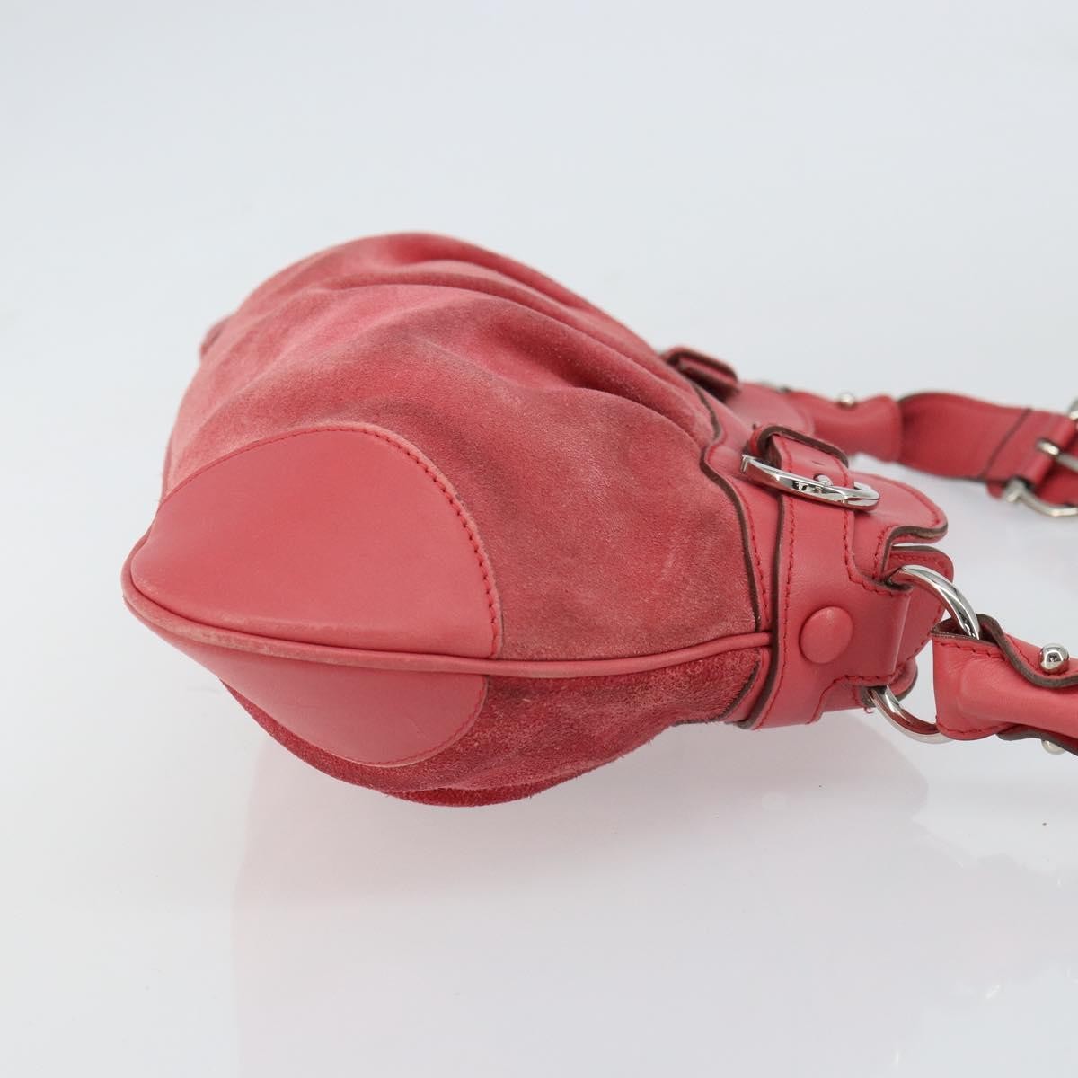 Salvatore Ferragamo Gancini Suede Pink Suede Shoulder Bag Bag (Pre-Owned)