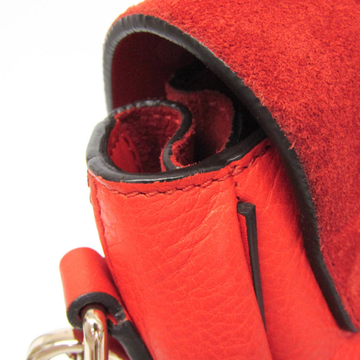 Chloe Faye Leather And Suede Orange Leather Backpack Bag (Pre-Owned)