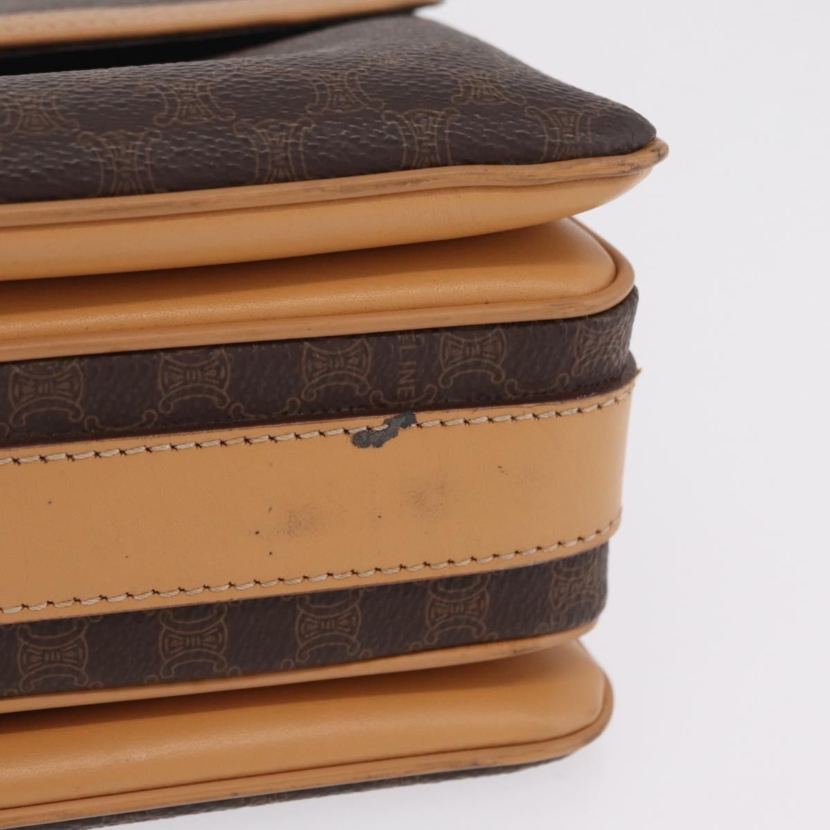 Celine Macadam Shoulder Canvas Brown Canvas Crossbody Bag Bag (Pre-Owned)
