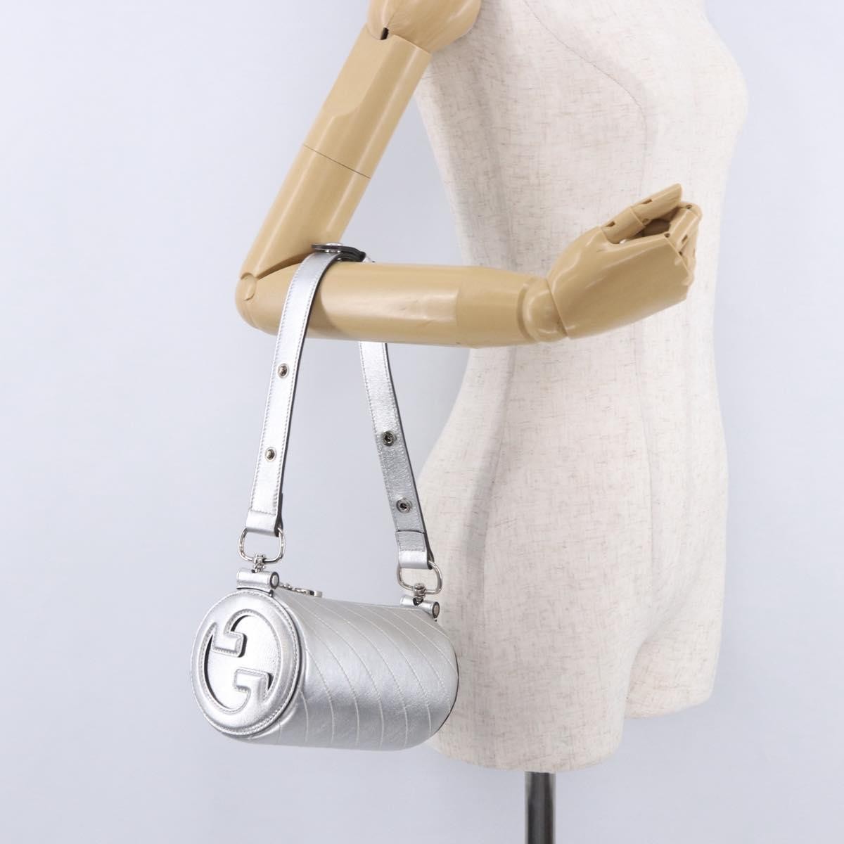 Gucci Blondie Diagonal Quilted Leather Silver Leather Shoulder Bag Bag (Pre-Owned)