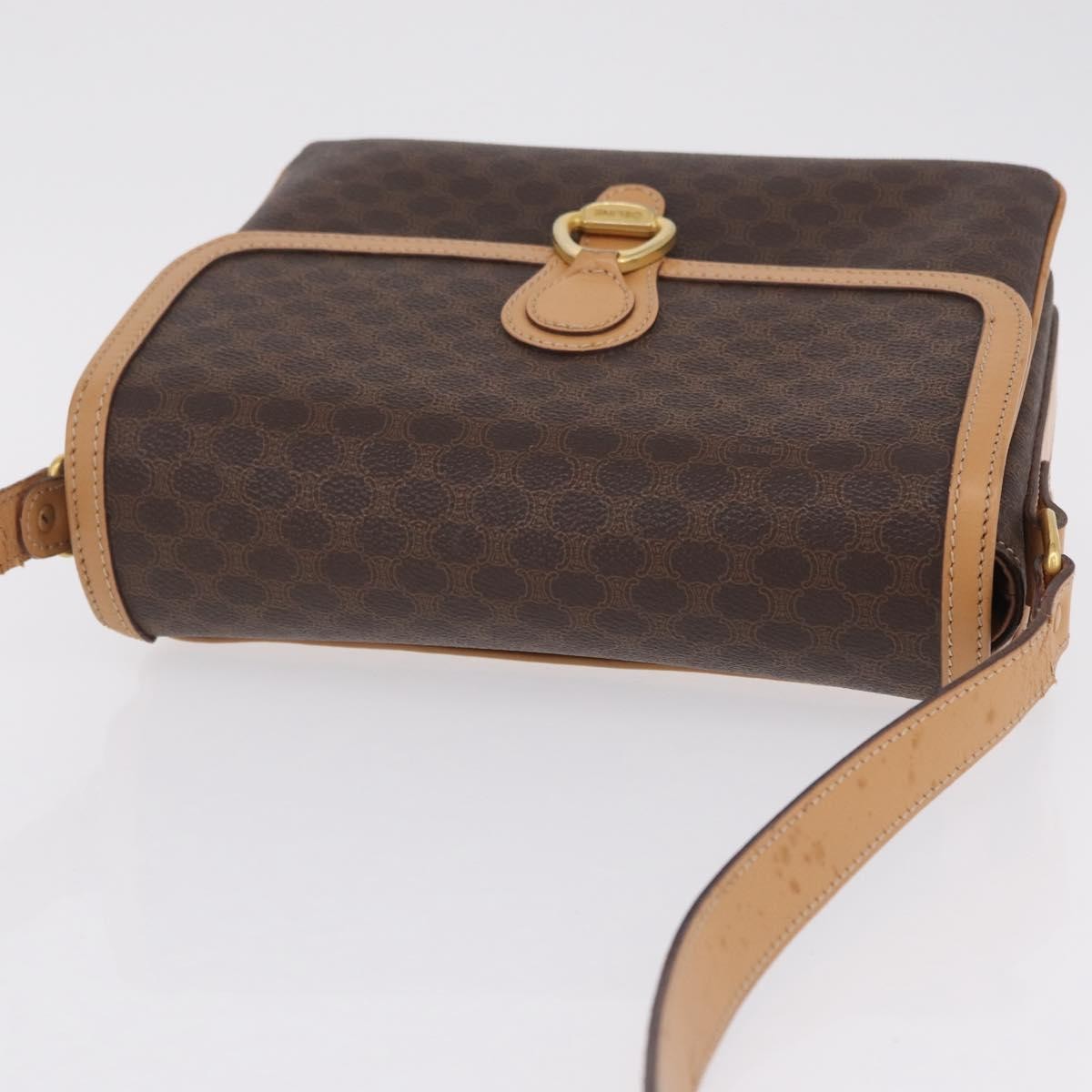 Celine Macadam Shoulder Canvas Brown Canvas Crossbody Bag Bag (Pre-Owned)