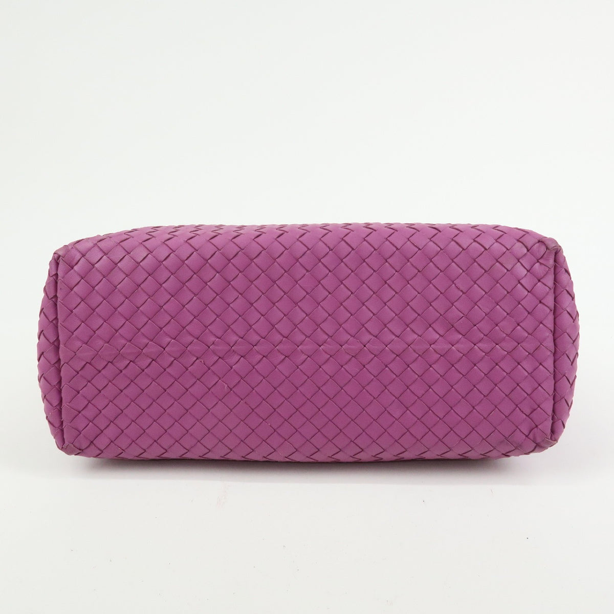Bottega Veneta Garda Intrecciato Nappa Purple Leather Handbag (Pre-Owned)