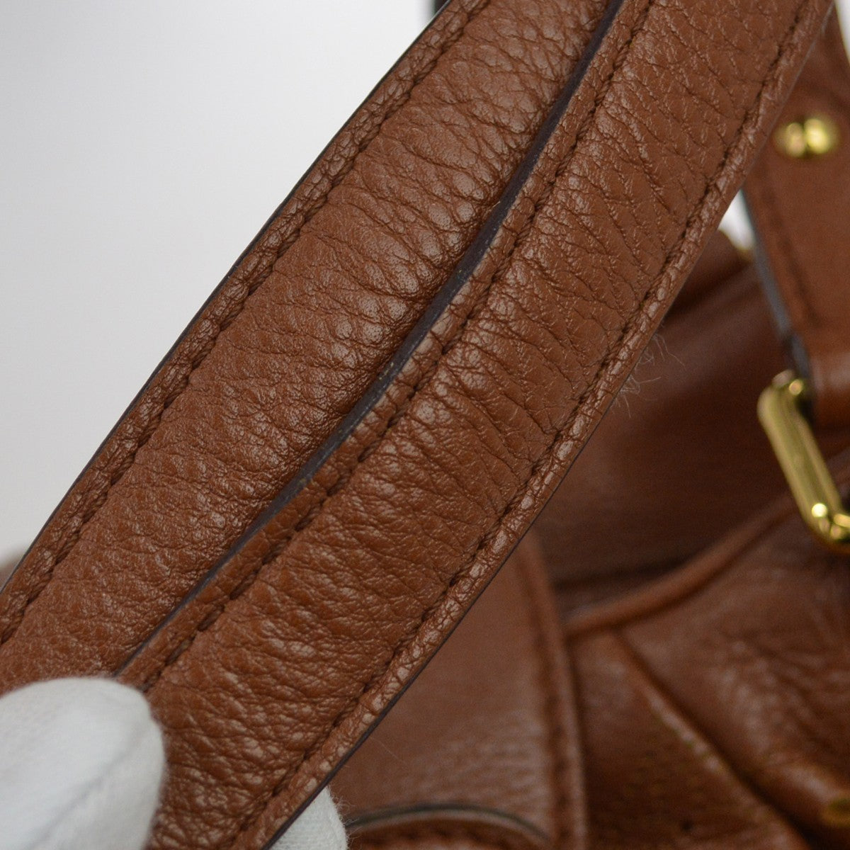 Louis Vuitton Lunar Mahina Leather Brown Leather Shoulder Bag Bag (Pre-Owned)
