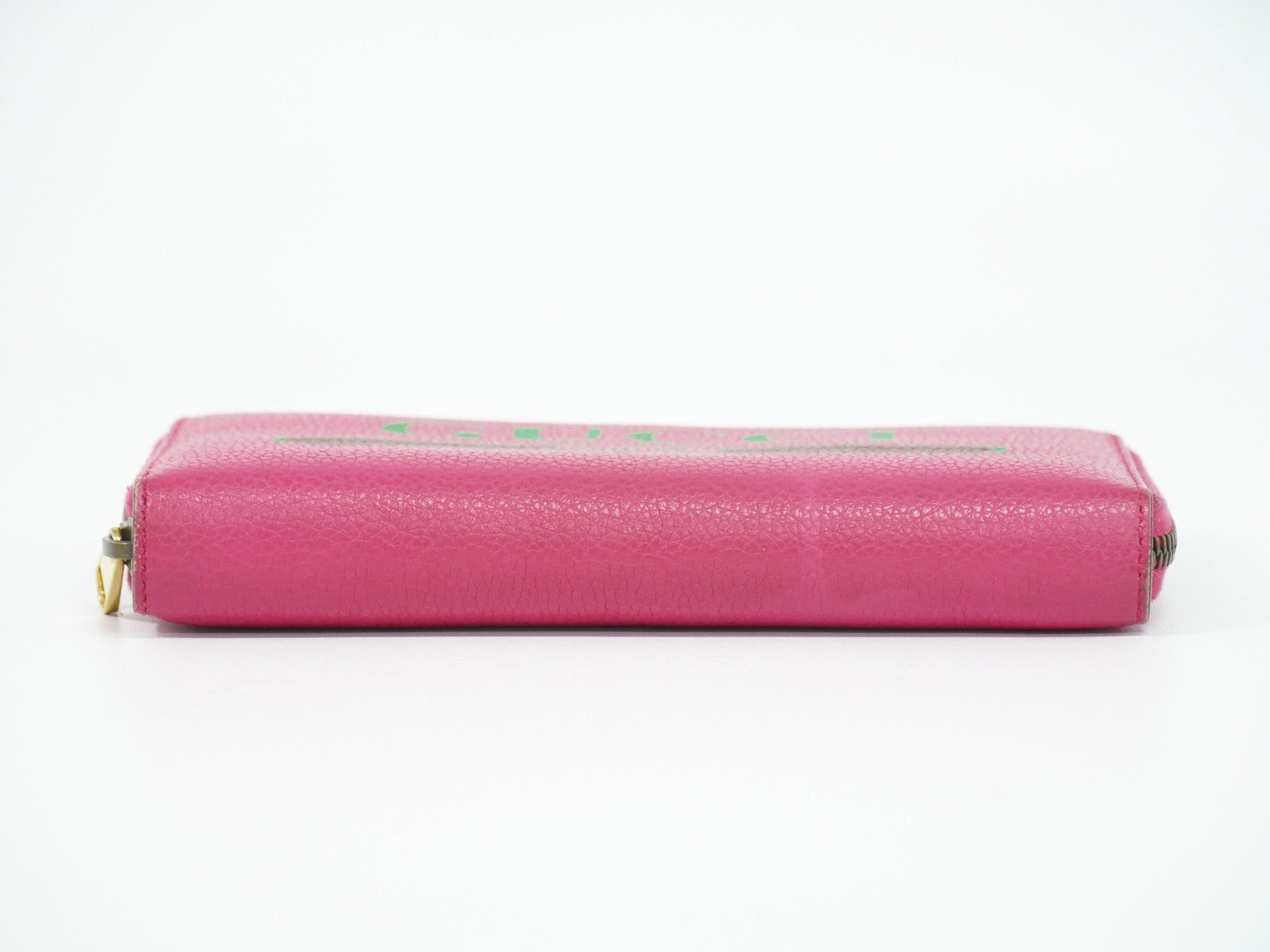 Gucci Vintage Logo Zip Around Leather Pink Leather Wallets Accessory (Pre-Owned)