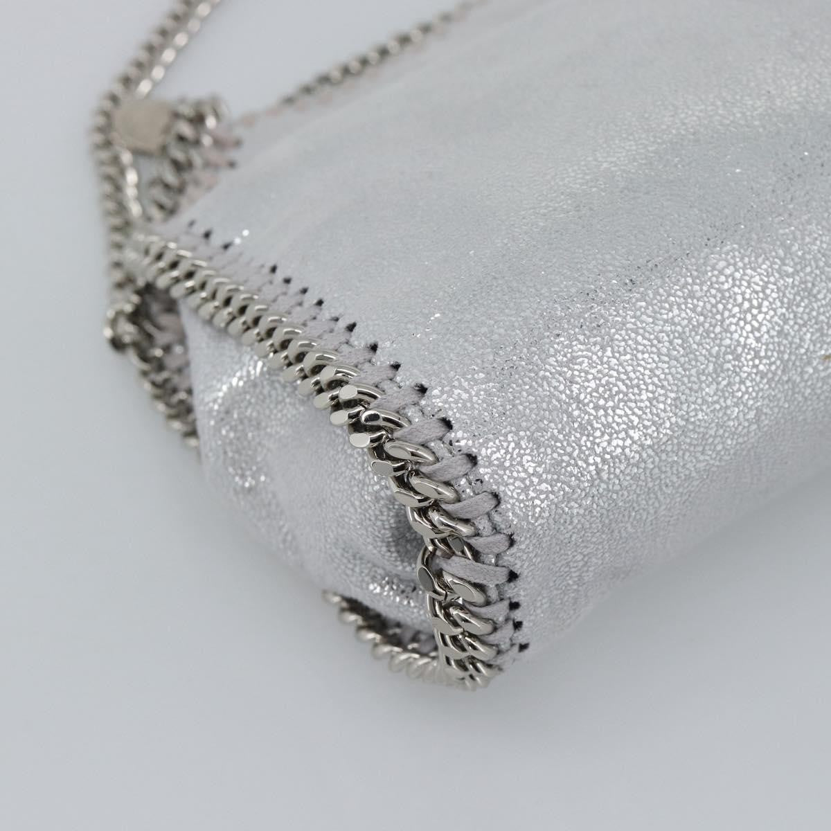 Stella Mccartney Falabella Fold Over Faux Leather Silver Polyester Shoulder Bag Bag (Pre-Owned)