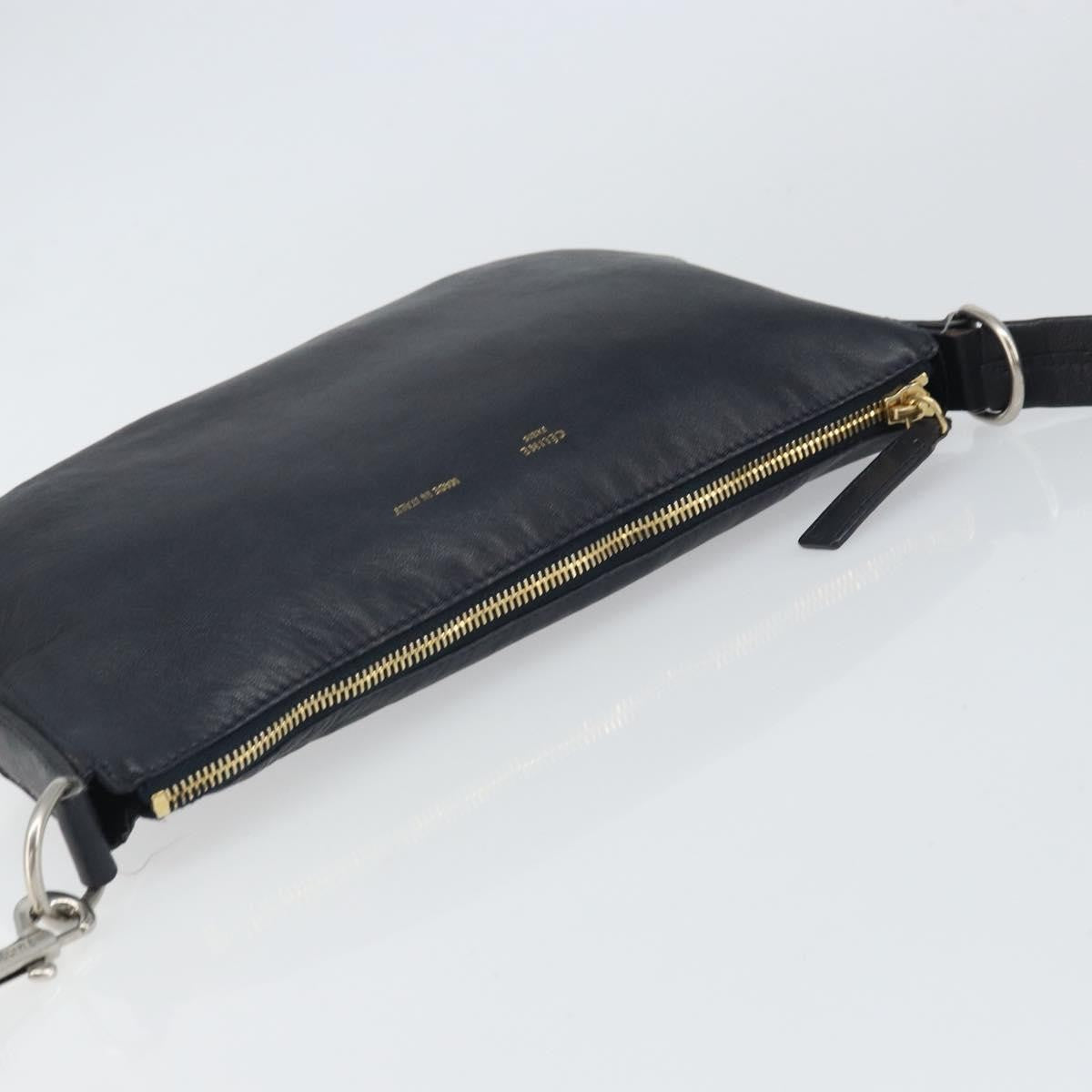 Celine Vintage Leather Navy Leather Shoulder Bag Bag (Pre-Owned)