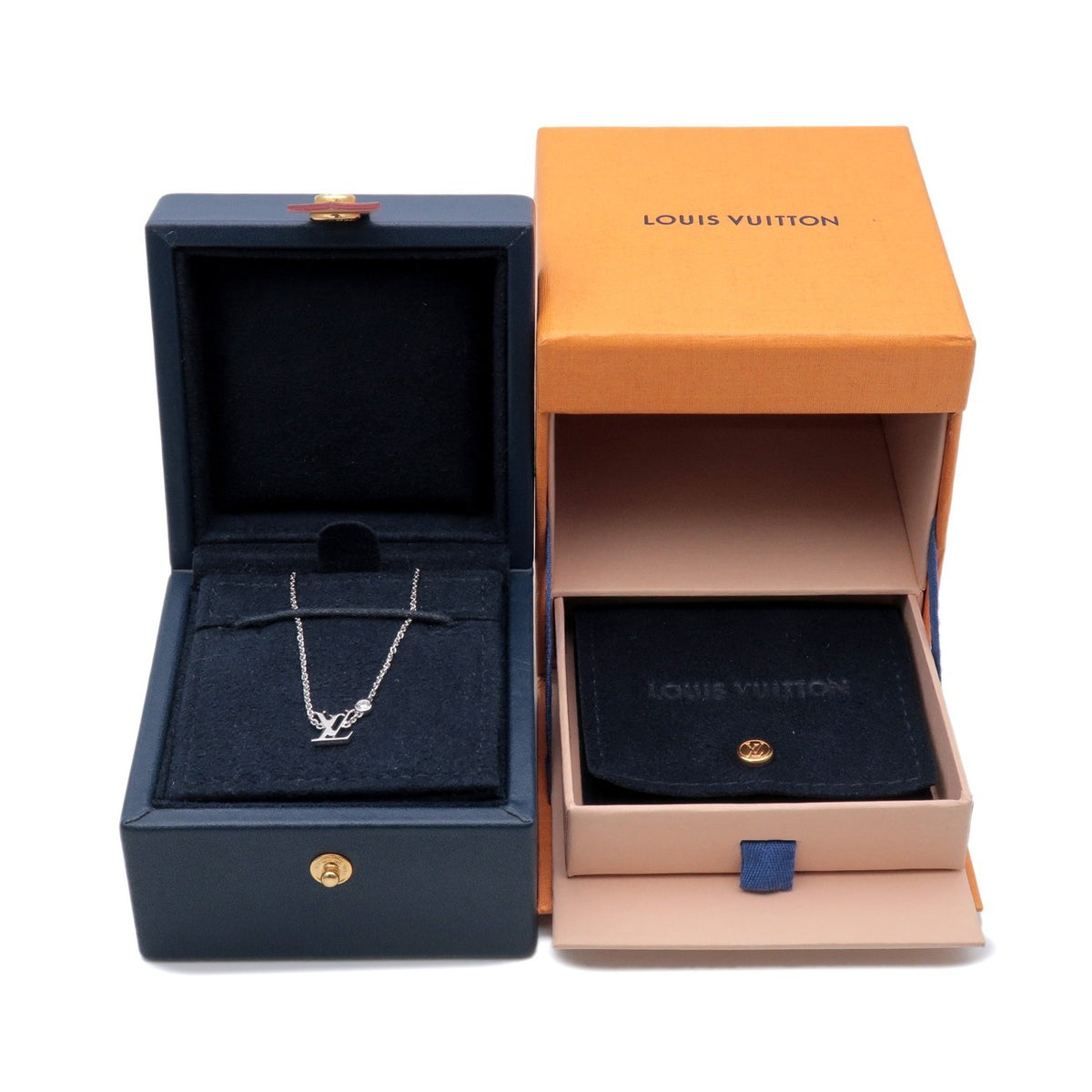 Louis Vuitton Idylle Blossom Lv Pendant 18K White Gold With Diamond Silver White_Gold Necklace Jewelry (Pre-Owned)