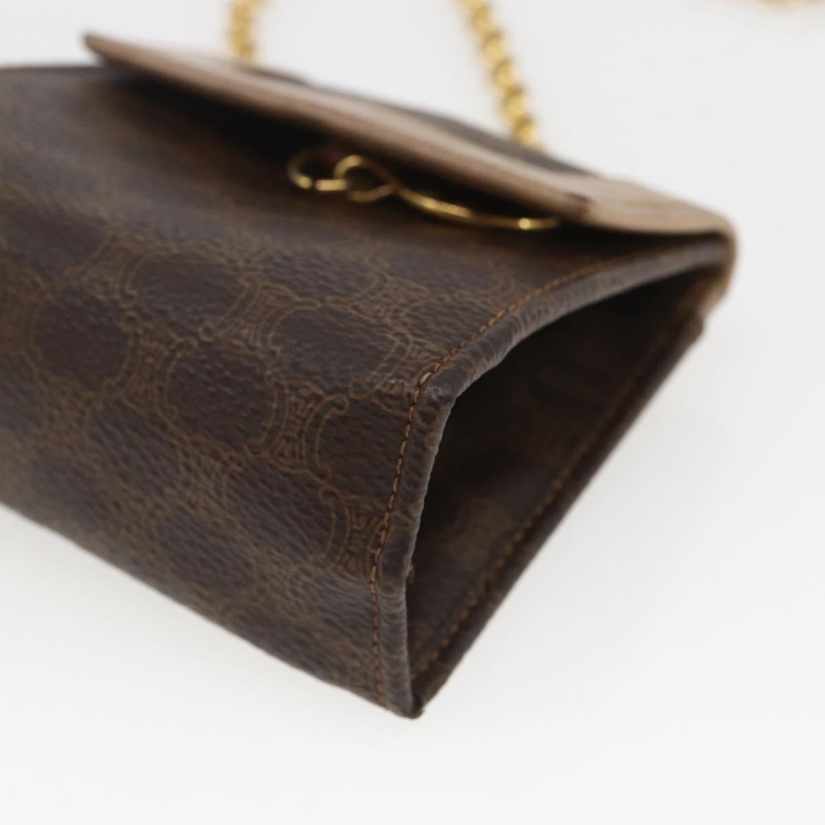 Celine Vintage Macadam Canvas And Leather Brown Canvas Shoulder Bag Bag (Pre-Owned)