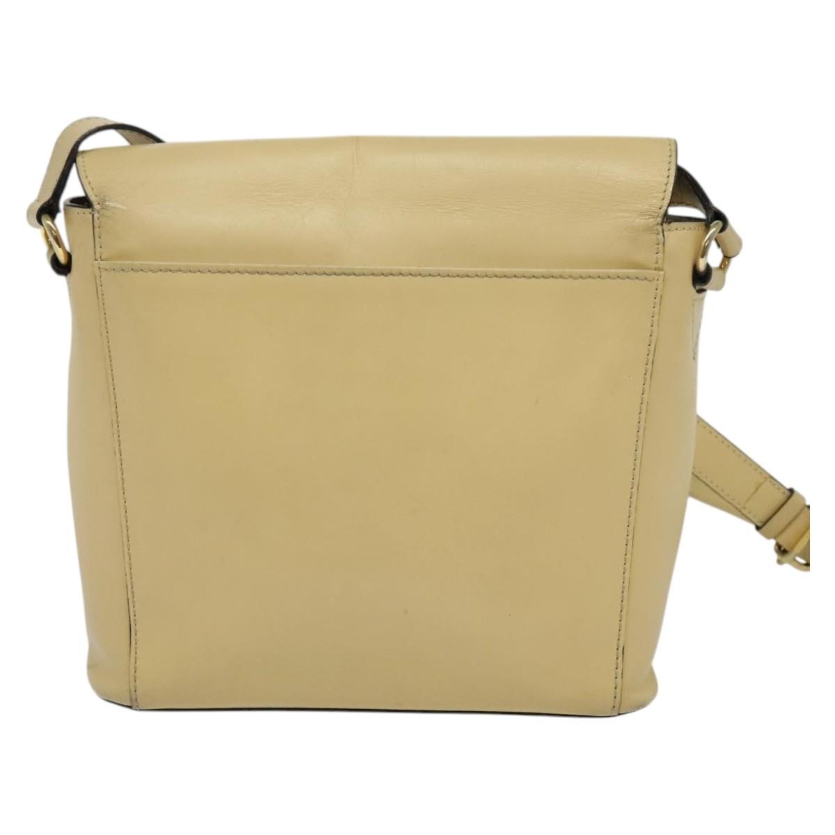Celine Shoulder Leather Beige Leather Bag (Pre-Owned)