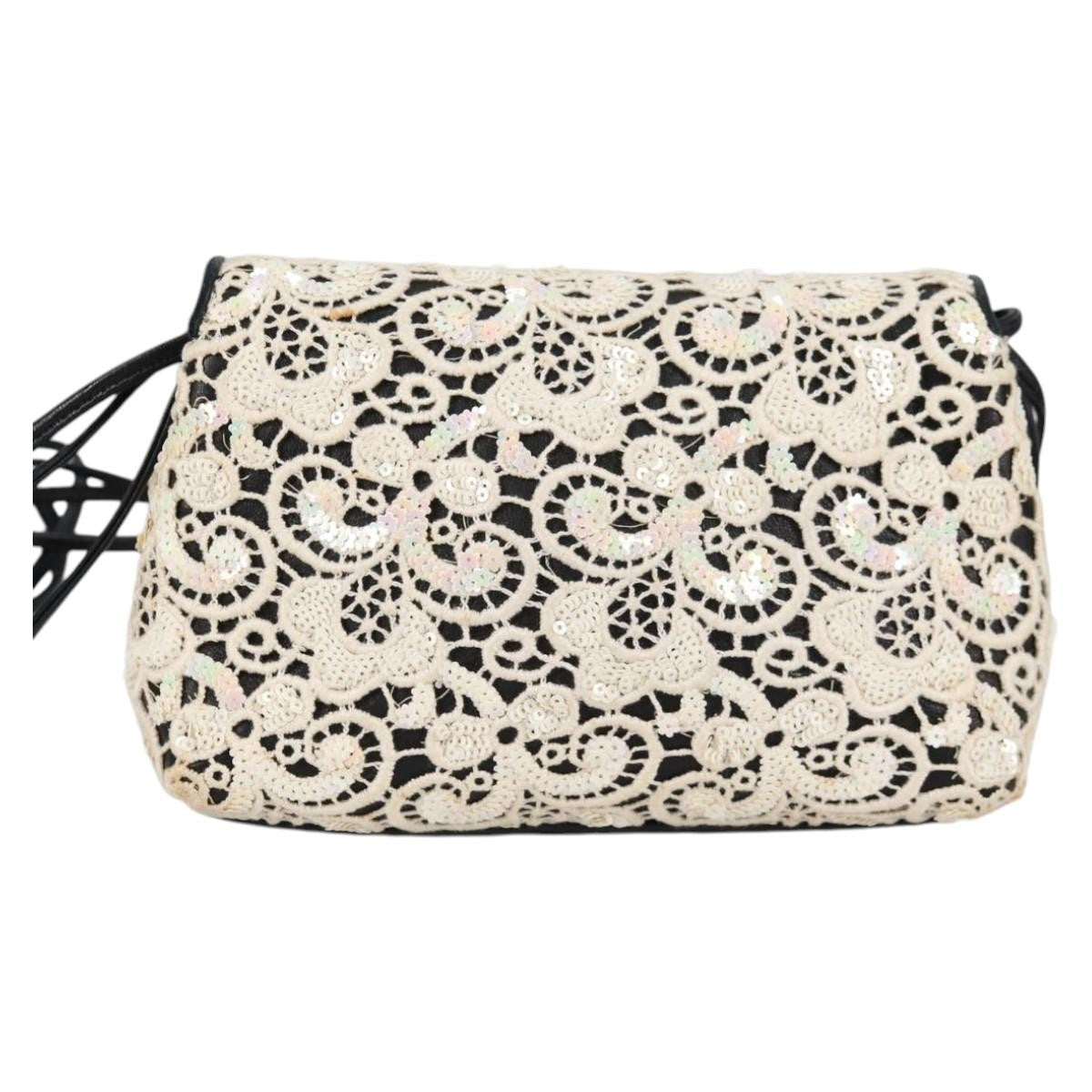 Chanel Floral Cc Flap Quilted Printed Silk White Leather Shoulder Bag Bag (Pre-Owned)