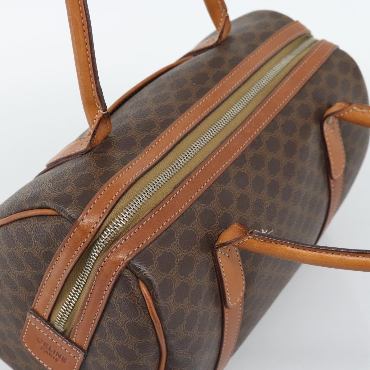 Celine Boston Macadam Canvas Brown Pvc Travel Bag Bag (Pre-Owned)