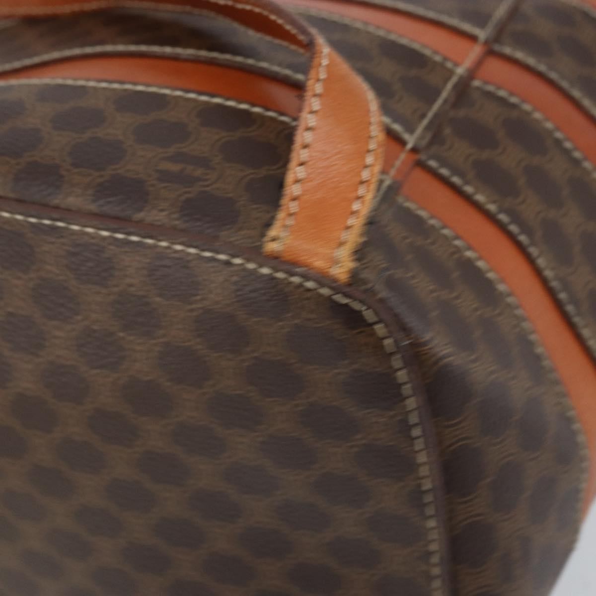 Celine Vintage Macadam Canvas And Leather Brown Canvas Backpack Bag (Pre-Owned)