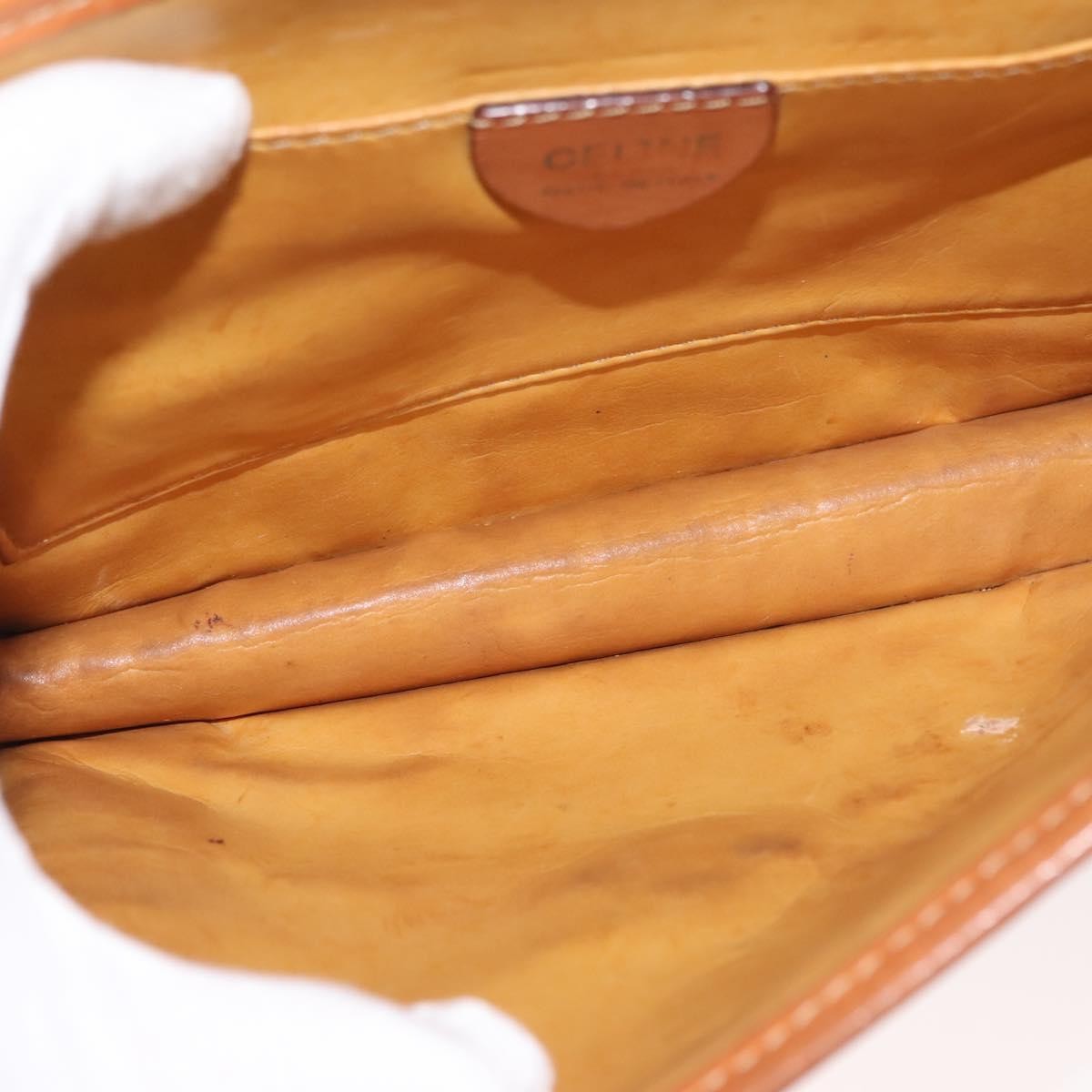 Celine Vintage Macadam Canvas And Leather Brown Canvas Shoulder Bag Bag (Pre-Owned)