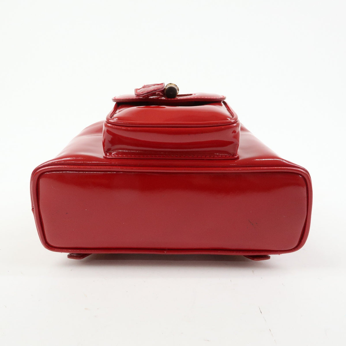 Gucci Vintage Bamboo Patent Red Patent_Leather Backpack Bag (Pre-Owned)