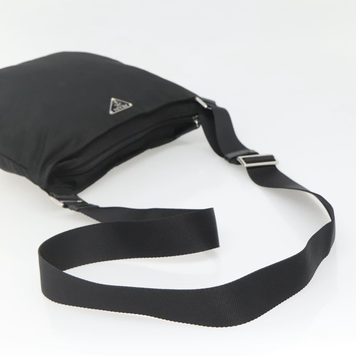 Prada Flat Messenger Tessuto Black Nylon Shoulder Bag Bag (Pre-Owned)