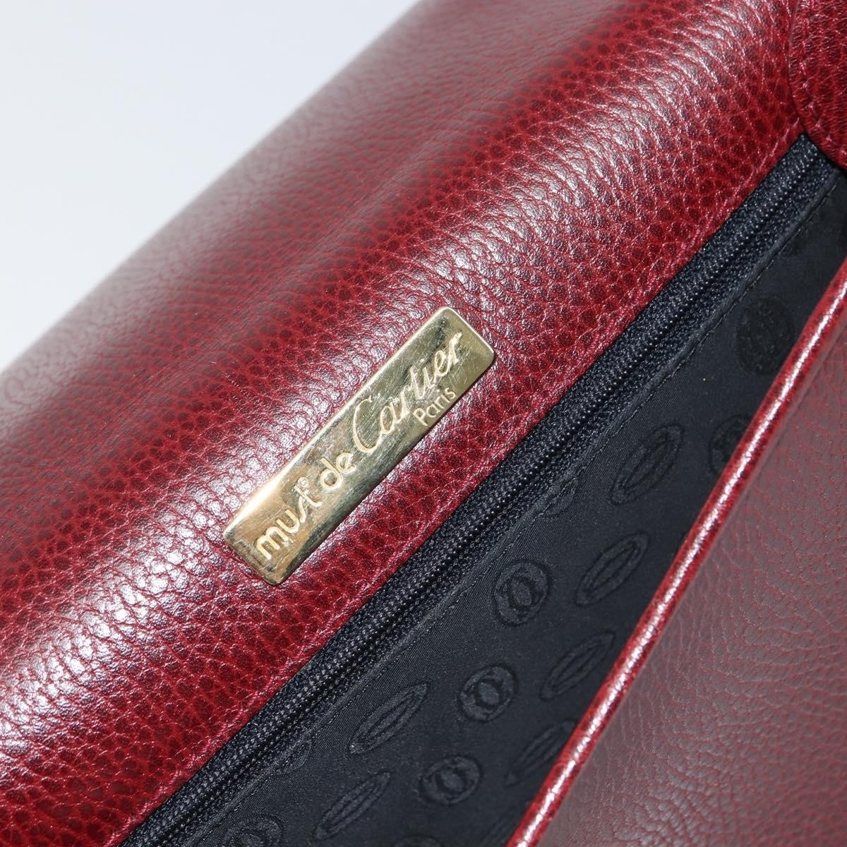 Cartier Must De Cartier Leather Burgundy Leather Shoulder Bag Bag (Pre-Owned)