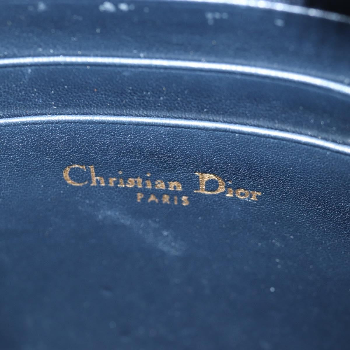 Christian Dior 30 Montaigne Phone Holder On Chain Oblique Canvas Navy Canvas Crossbody Bag Bag (Pre-Owned)