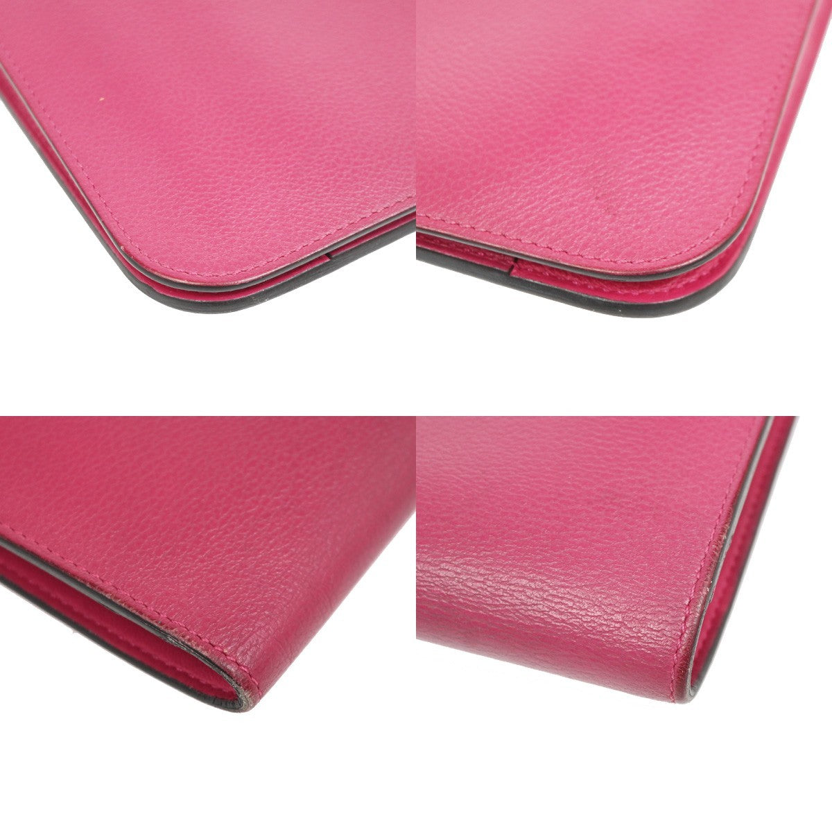 Hermes Dogon Duo Combined Leather Pink Leather Wallets Accessory (Pre-Owned)