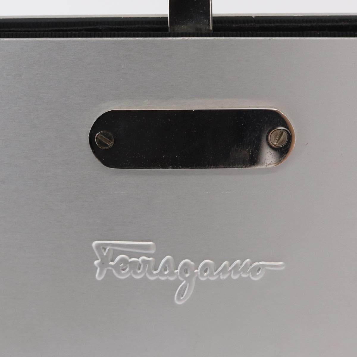 Salvatore Ferragamo Vintage Gancini Chain Leather Silver Stainless_Steel Shoulder Bag Bag (Pre-Owned)
