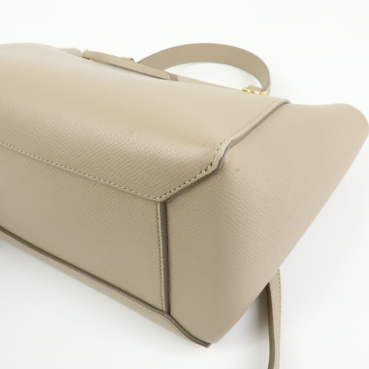 Celine Belt Textured Leather Beige Leather Handbag (Pre-Owned)