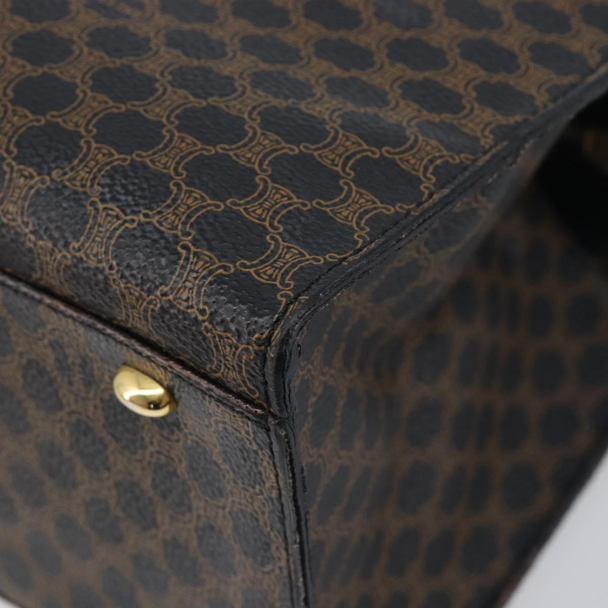 Celine Vintage Macadam Canvas Black Pvc Tote Bag Bag (Pre-Owned)