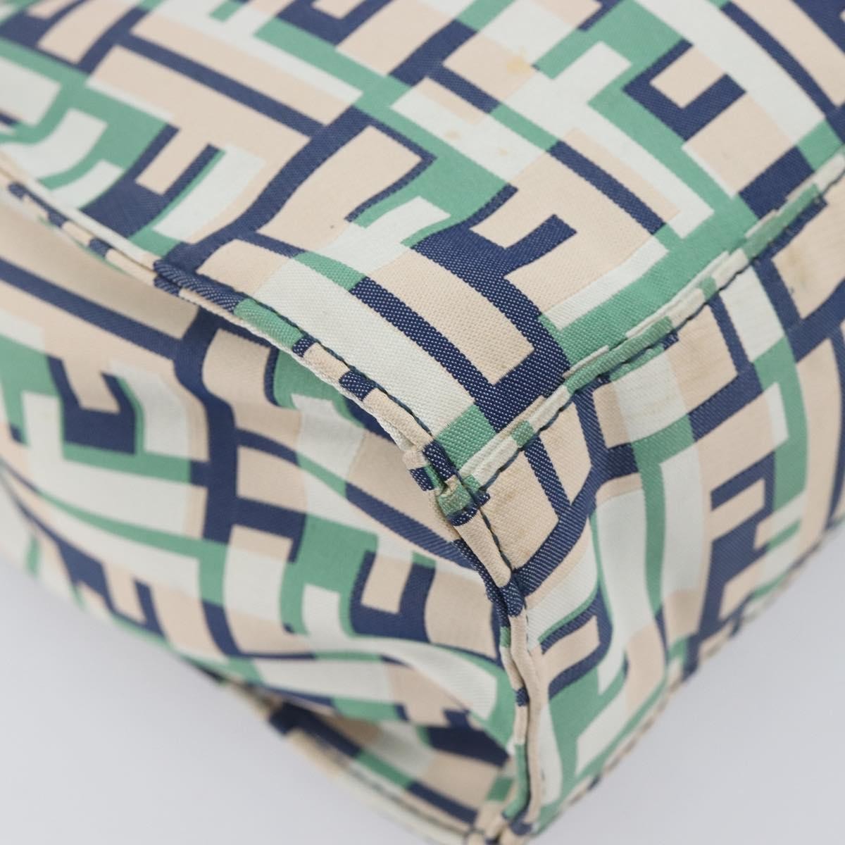Fendi Logo Zucca Nylon Green Nylon Tote Bag Bag (Pre-Owned)