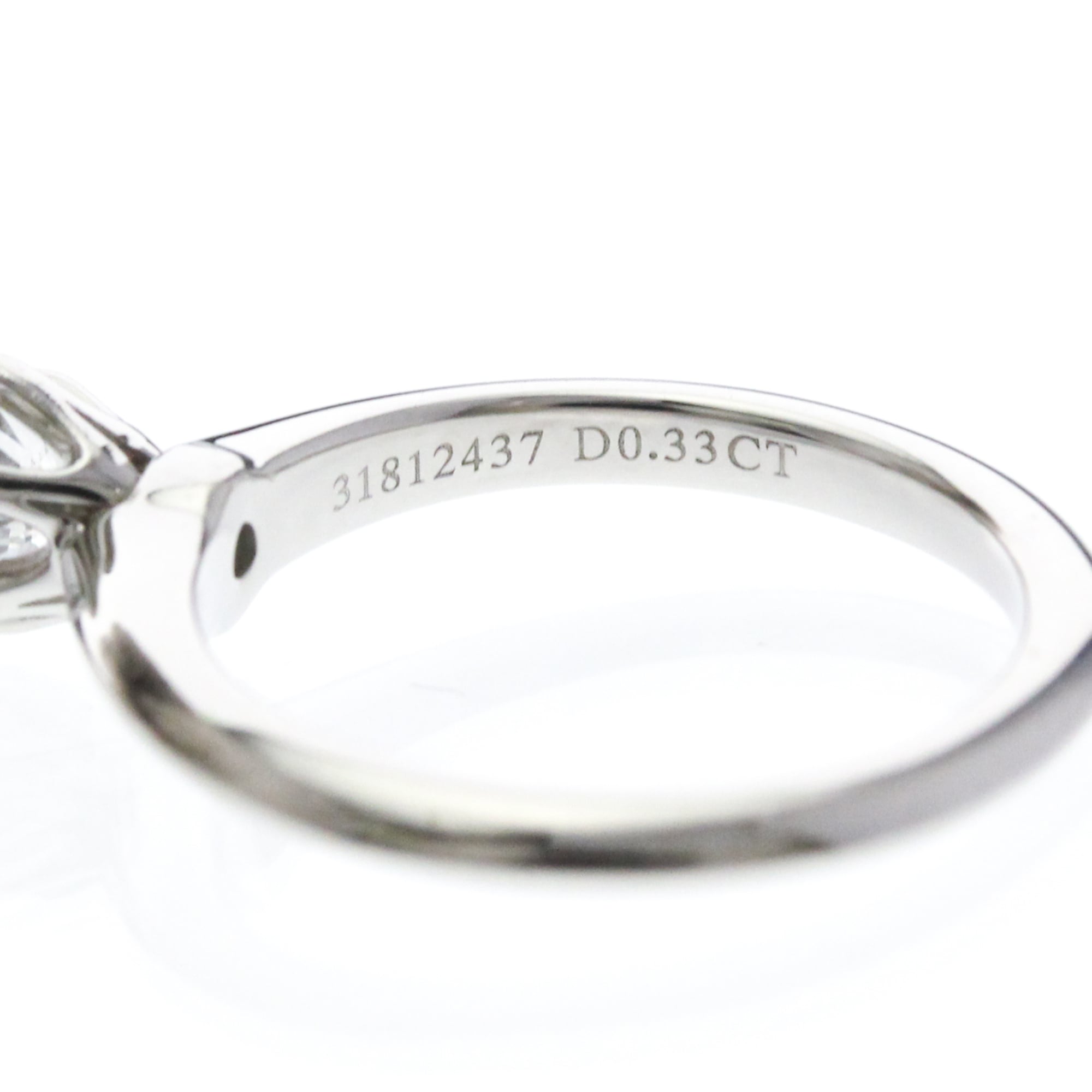 Tiffany & Co. Tiffany Setting Solitaire Platinum With Rbc Diamond Silver Platinum Ring Jewelry (Pre-Owned)